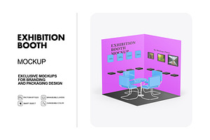 Glossy Exhibition Booth Mockup