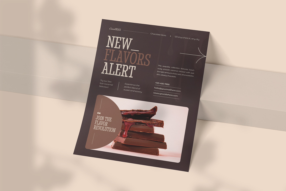 New Flavors Chocolate - Flyer, a Flyer Template by VUNIRA (Photo 2 of 3)