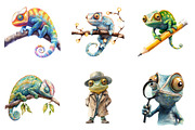 Little Funny Chameleon Clipart, an Illustration by CreationArt (Thumbnail 5 of 5)