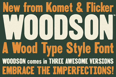 Woodson - A Wood Type Style Font, a Font by Komet & Flicker