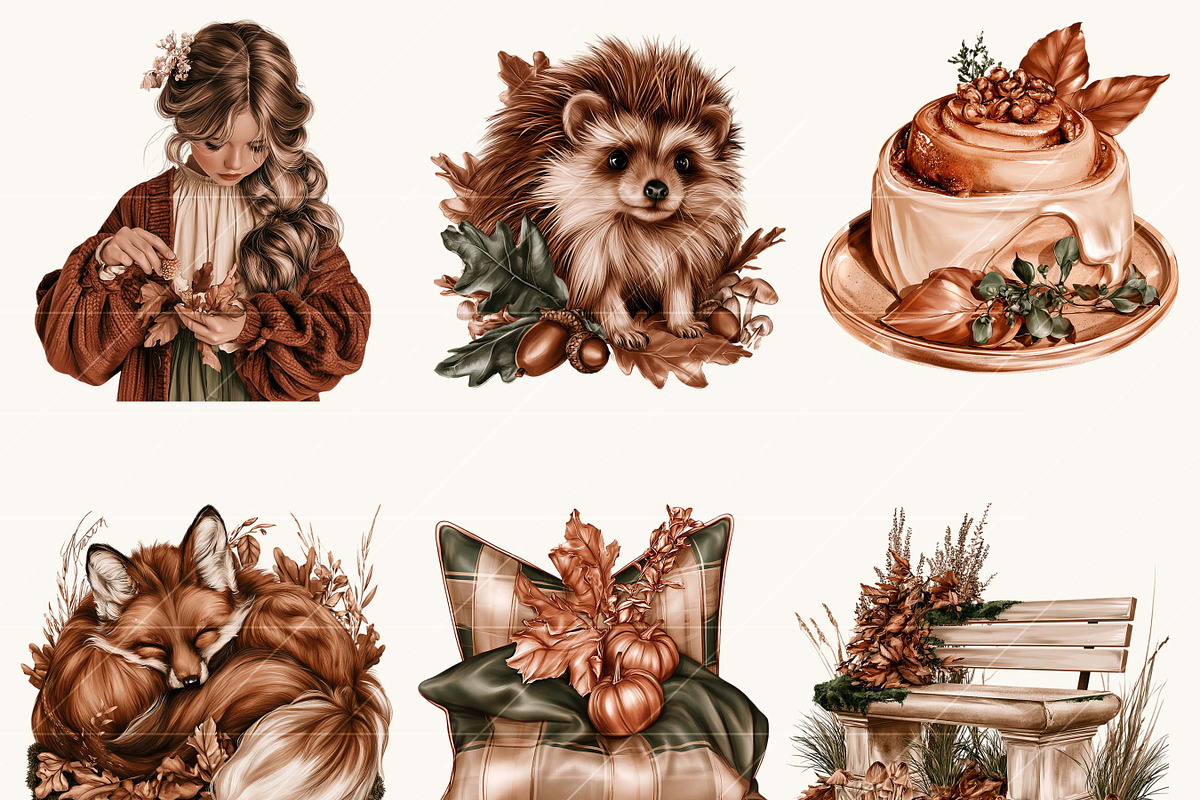 Watercolor Autumn Clipart Bundle, an Object Illustration by BusyDaydesign (Photo 3 of 9)