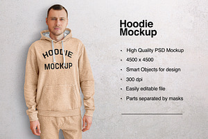 Man in a Hoodie Mockup