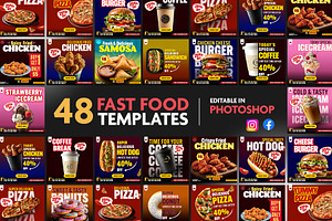 48 Fast Food Social Media Templates, a Social Media Template by Allies Interactive