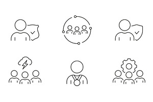 Employee and Teamwork Icons, a Person Illustration by Gentle Studio