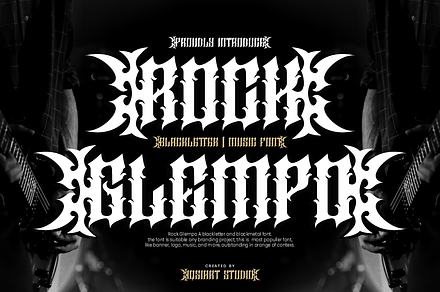 Rock Glempo - Music Font, a Blackletter Font by Iqsiart Studio
