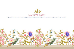 Magical Lawn Seamless Patterns