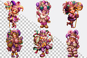 Whimsical MARDI GRAS Clipart PNG Bun, an Illustration by SVGArt (Thumbnail 2 of 7)