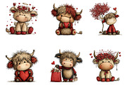 Valentines Highland Cow Clipart, an Illustration by Dream Creation (Thumbnail 5 of 7)