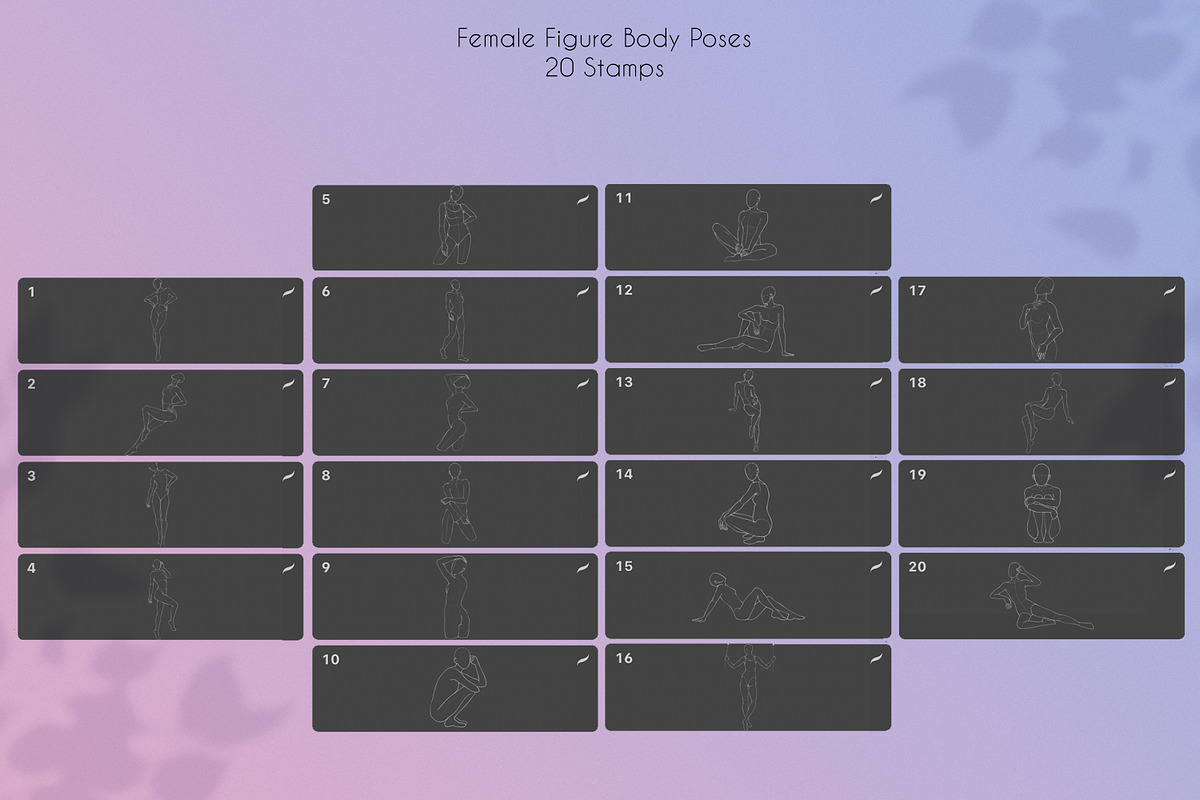 155 Procreate Female Poses Bundle, a Brush Add-On by SmuffizStudio (Photo 4 of 9)