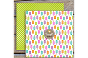 Popsicles Digital Papers & Cliparts, a Pattern Graphic by JennyL Designs (Thumbnail 4 of 5)