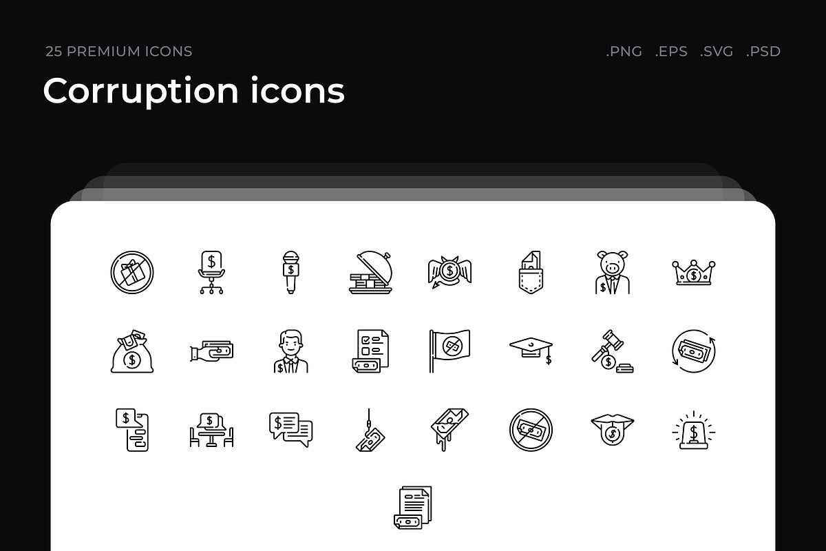 Corruption icons, an Outline Icon by Wencory