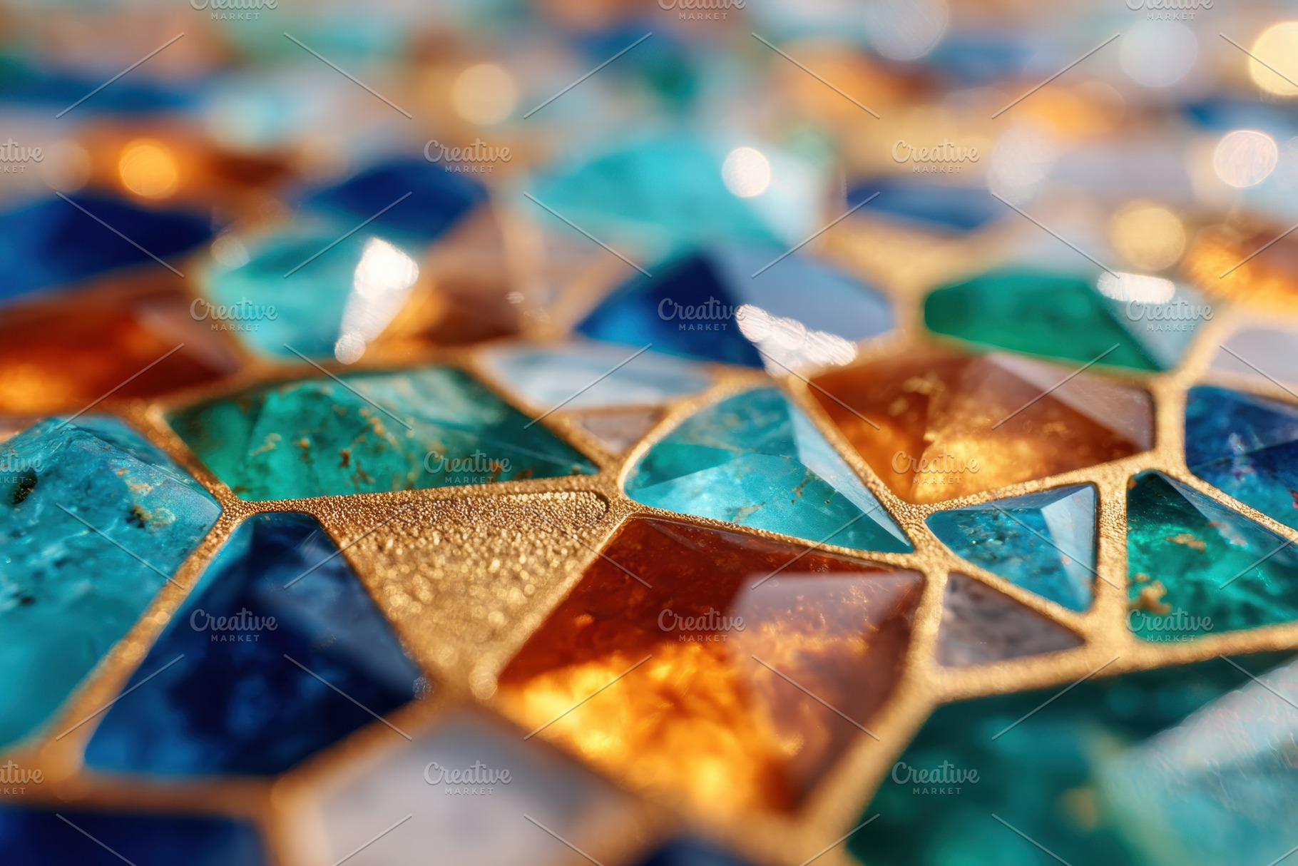 Colorful mosaic tiles close-up, an Abstract Photo by AlyaAnd
