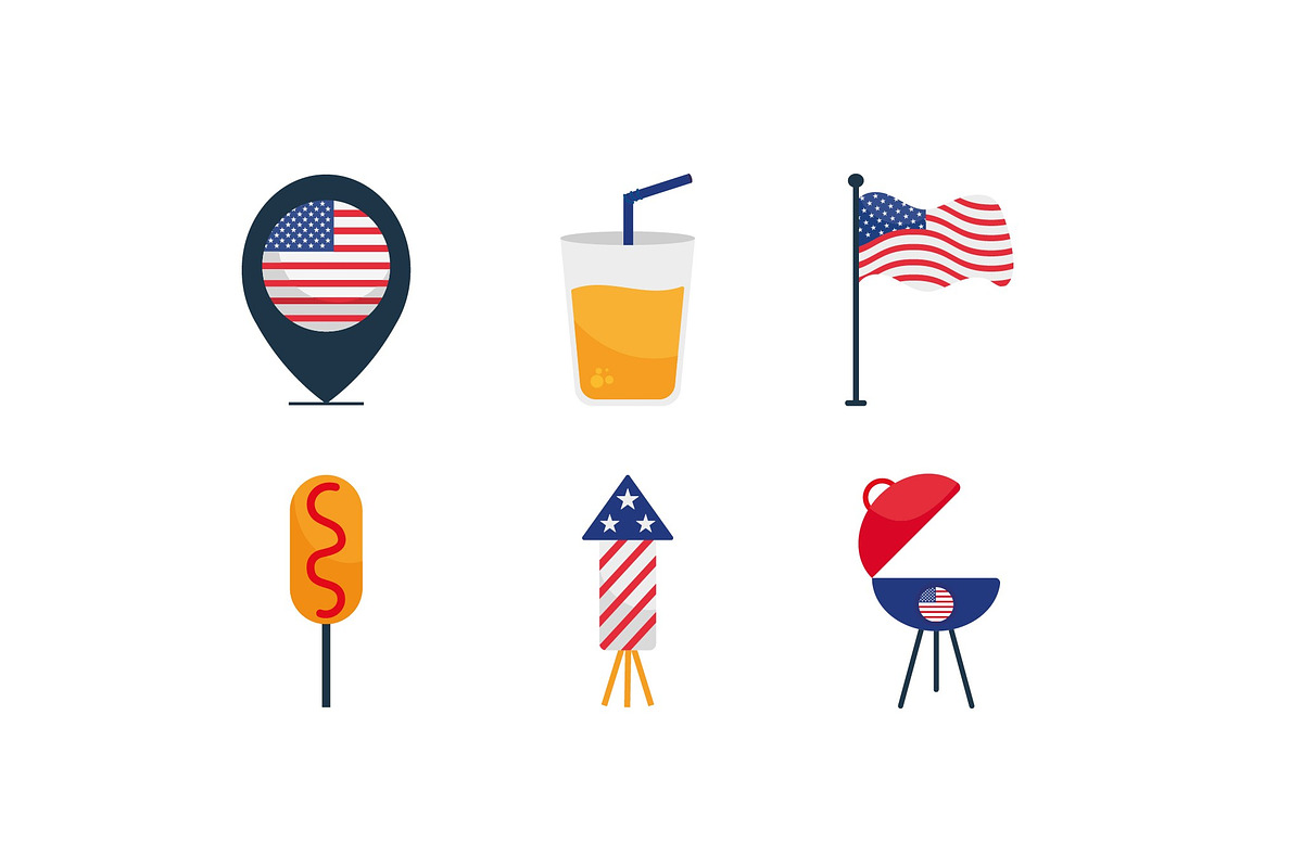 4th of July Illustrations Set, an Object Illustration by studiogstock (Photo 3 of 4)