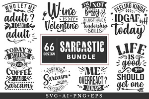 Sarcastic Svg Bundle , Sarcasm Svg, a Seasonal Illustration by Libby Wishes