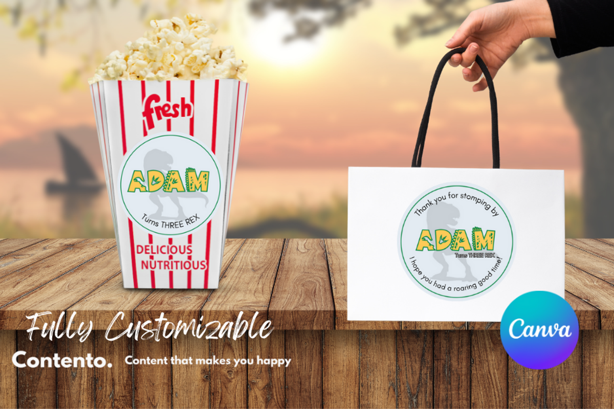 Dino Birthday Canva Template, an Invitation Template by Contento BH (Photo 2 of 2)