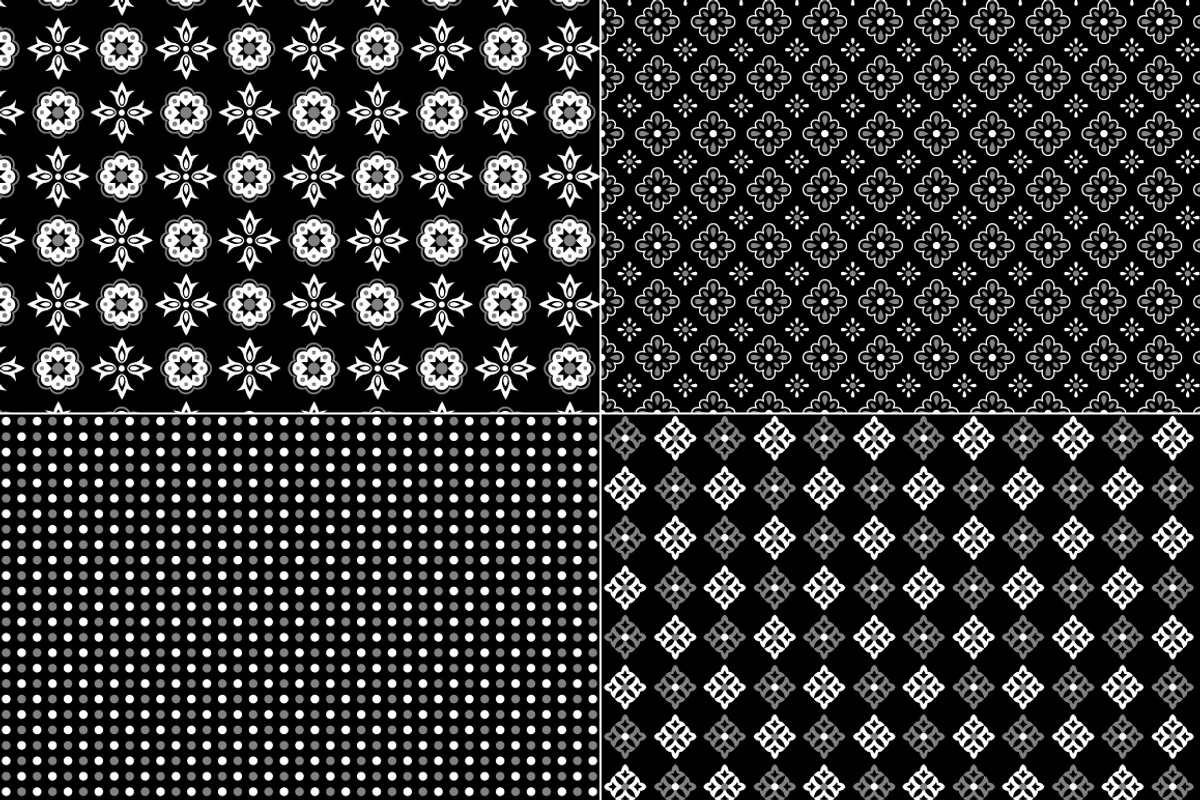 Seamless Black Bandana Patterns, a Pattern Graphic by Melissa Held Designs (Photo 3 of 4)
