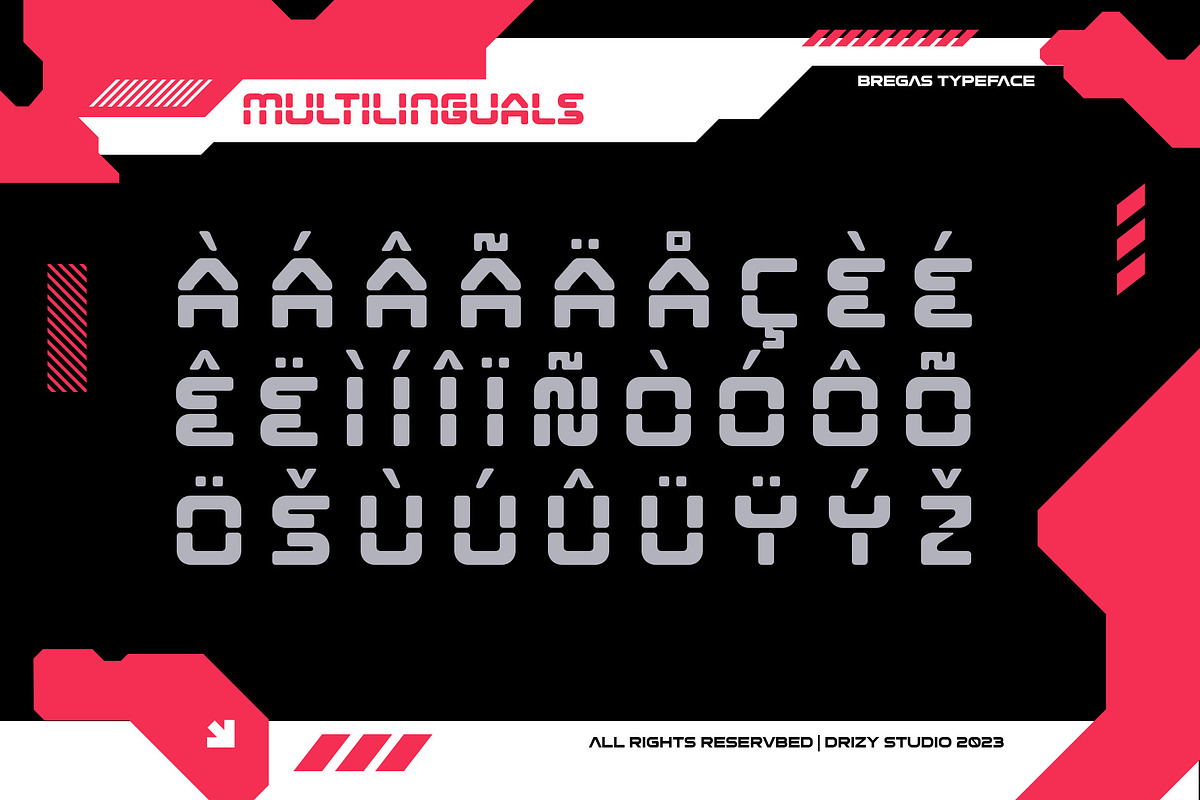 Bregas - Modern Stencil Font, a Sans Serif Font by Drizy (Photo 6 of 10)