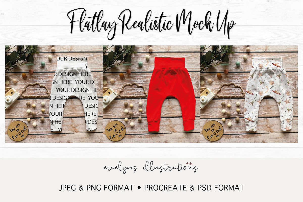 Flatlay Realistic Leggings Mock UP, a Bottom Mockup by Evelyns Illustrations (Photo 2 of 4)