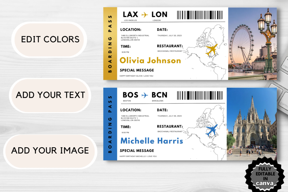 Surprise Travel Ticket Gift, a Card Template by YasdeyDesigns (Photo 8 of 8)