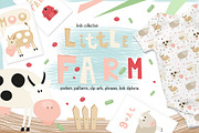 Kids Little Farm clipart & pattern, an Animal Illustration by ELFIVETROV DESIGN (Thumbnail 1 of 7)