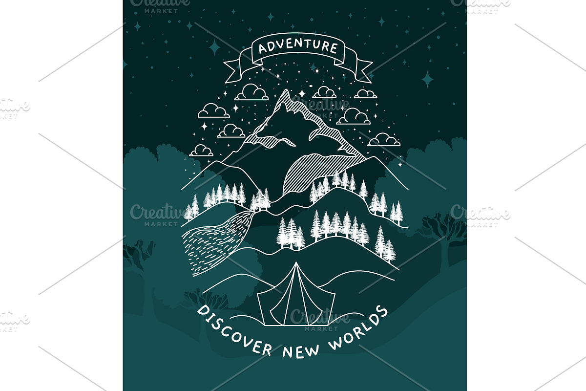 cute travel emblem, an Illustration by studiogstock