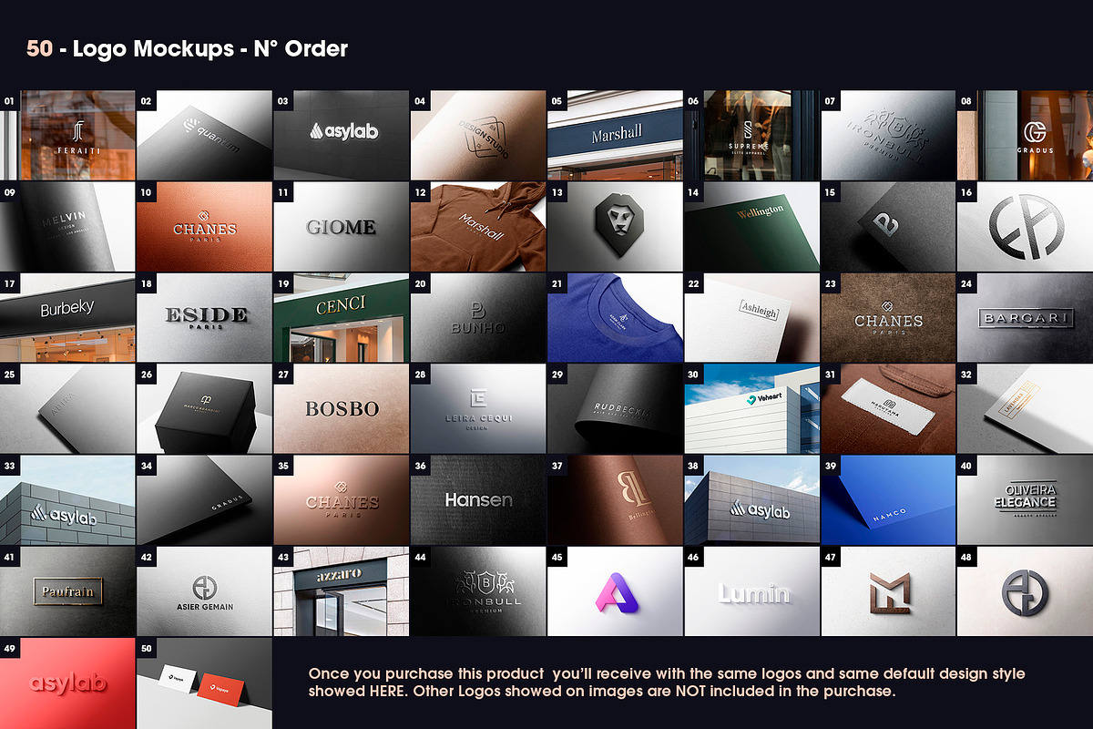 50 Logo Mockup Branding Bundle - V3, an Advertising Mockup by Asylab (Photo 2 of 57)