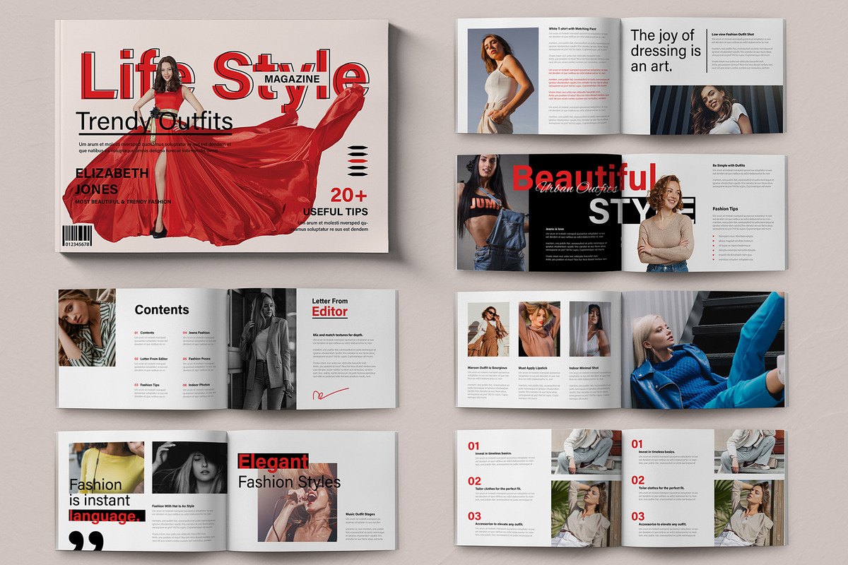 Fashion Outfit Magazine Template, a Magazine Template by ContestDesign (Photo 1 of 5)