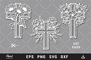 Religious Flower Crosses SVG files, an Object Graphic by ClipartMuchLove (Thumbnail 5 of 7)