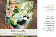 Relaxed Summer Days Postcards, an Animal Illustration by The Dutch Lady Designs (Thumbnail 3 of 7)