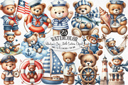 Cute Sailor Teddy Bear Clipart, an Illustration by Designking (Thumbnail 1 of 4)