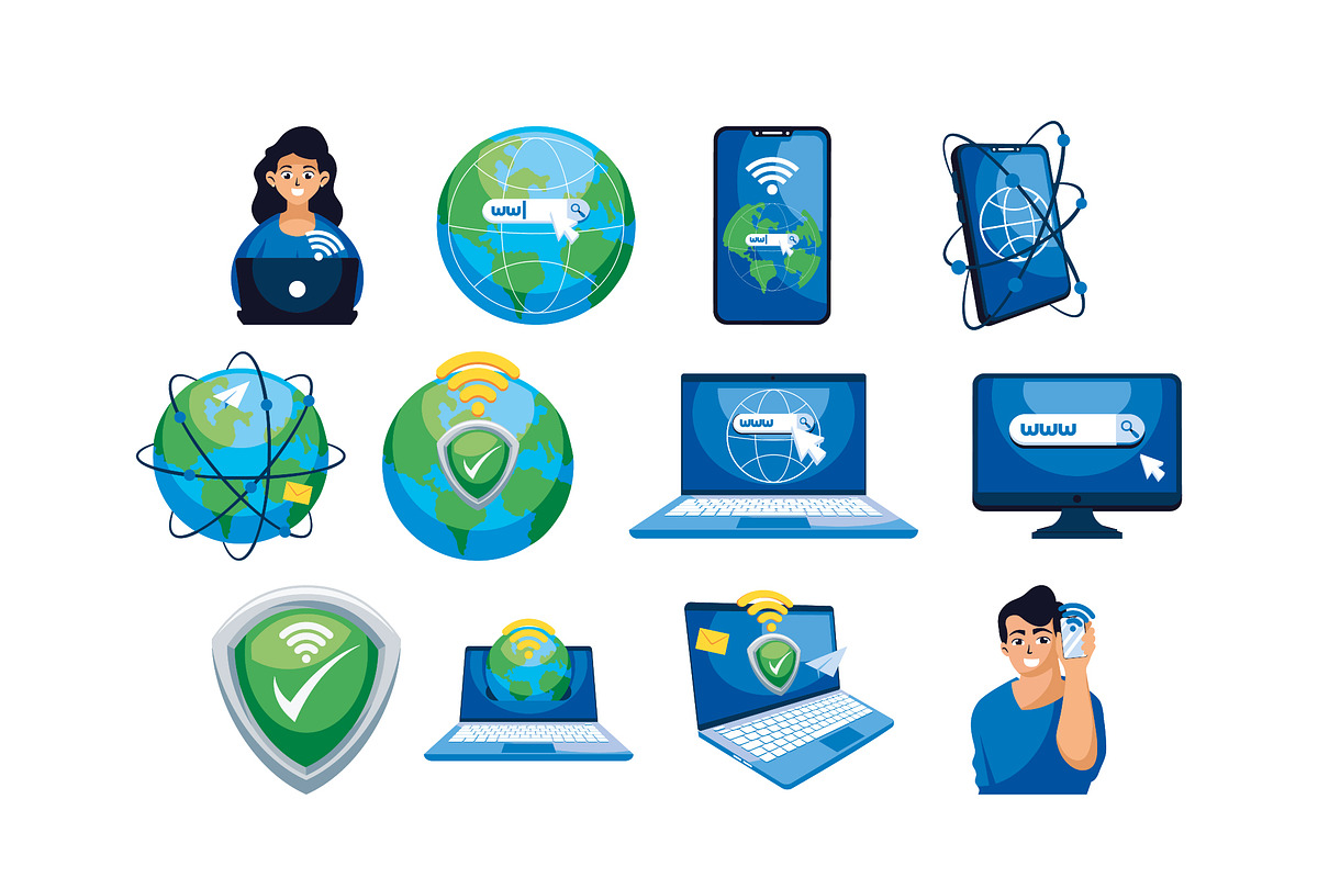 Internet Online Communication Icons preview 2