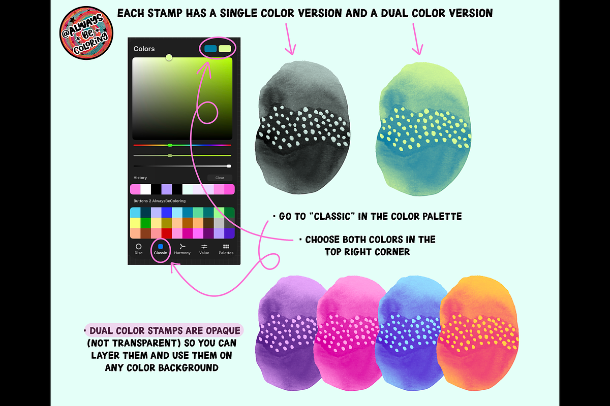 Procreate Watercolor Doodle Brushes, a Brush Add-On by AlwaysBeColoring (Photo 3 of 13)