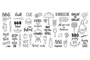 Bbq lettering. Barbeque handwritten, a Food Illustration by Valerie Bodnar