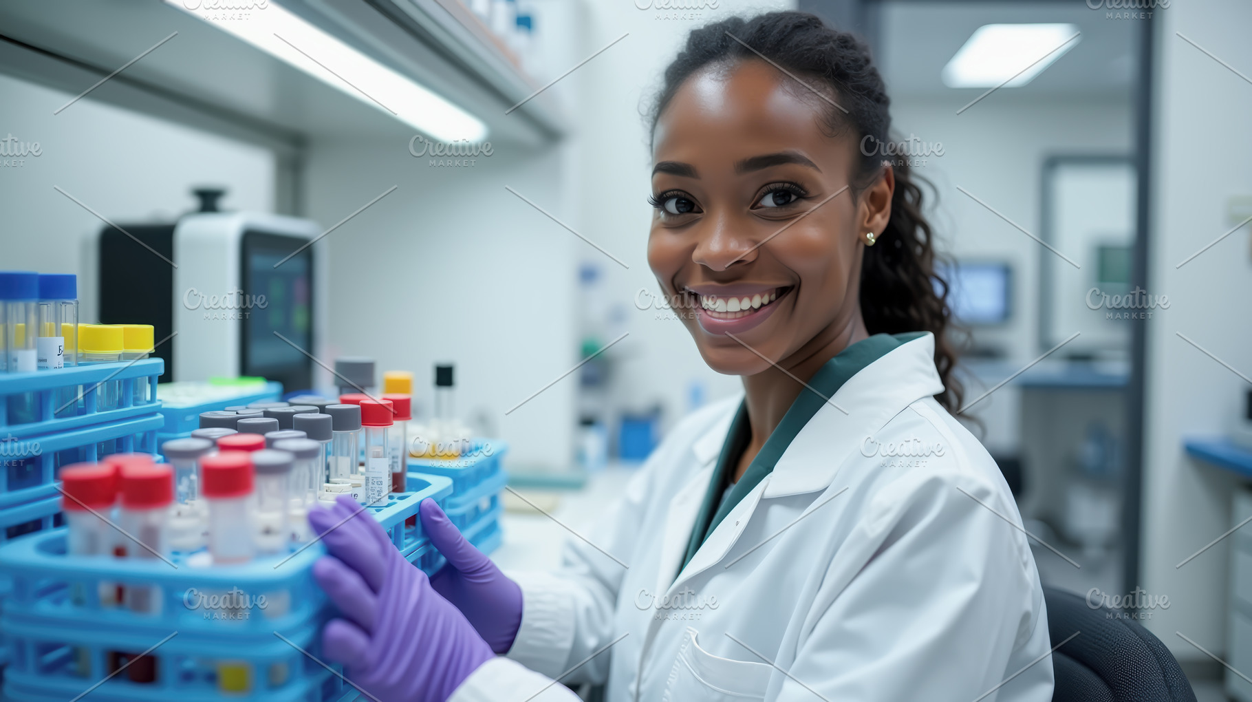 Female Scientist Working in Laborato, a Health & Medical Photo by angellodeco
