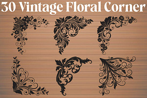 Vintage Floral Corner, an Object Graphic by Designer_Momina