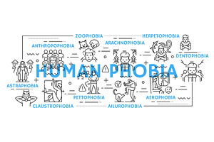 Mental health, human phobia, an Illustration by Vector Tradition