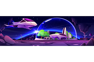 Futuristic city under glass dome on, a Technology Illustration by art PVP - market