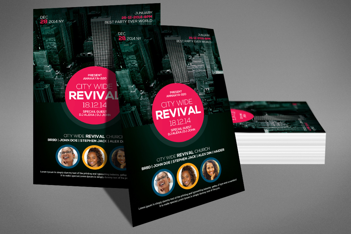 City Wide Revival Church Flyer, a Flyer Template by Graphic Templates (Photo 3 of 4)