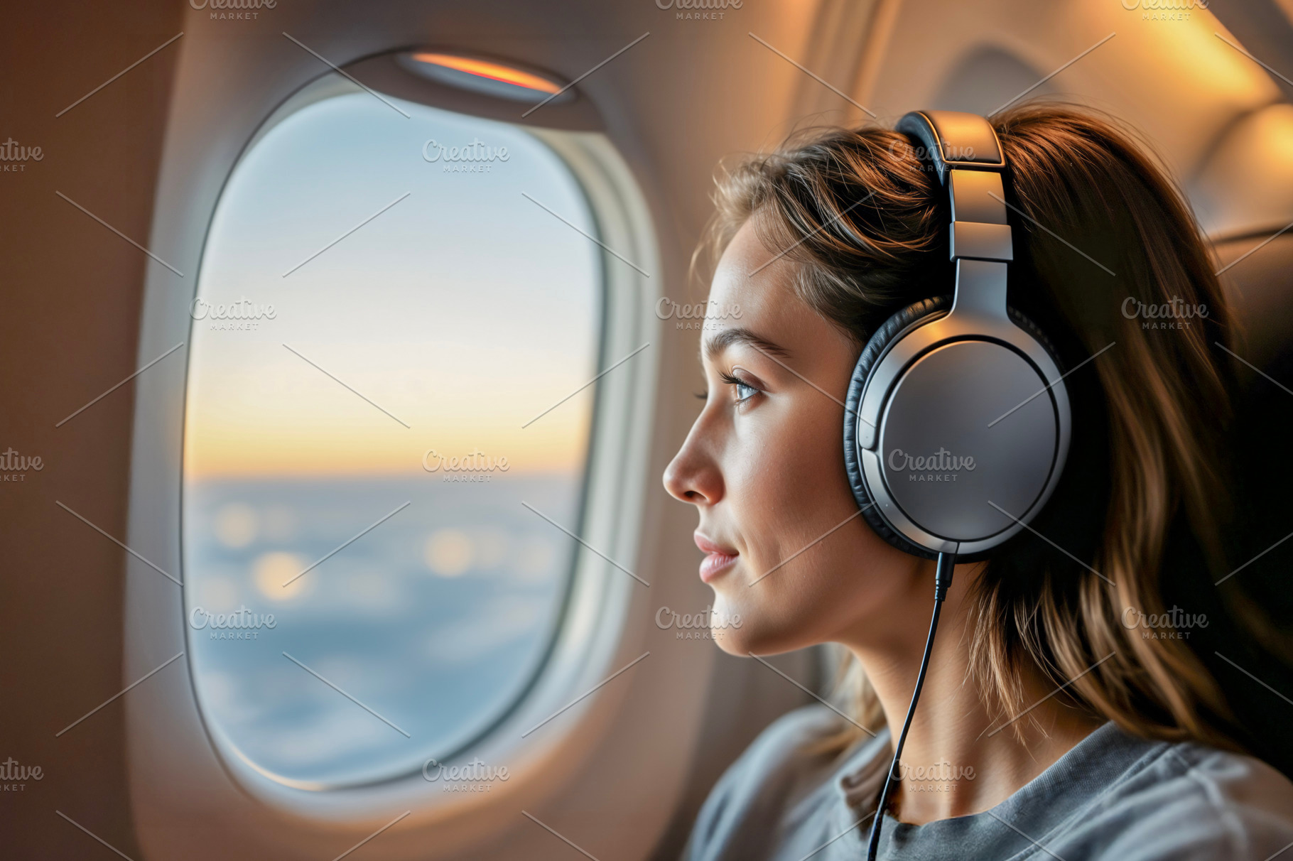 Woman with headphones, a Photo by rarrarorro