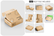Square Kraft Mailer Box Mockup Set, a Packaging Mockup by pixelmock (Thumbnail 2 of 19)