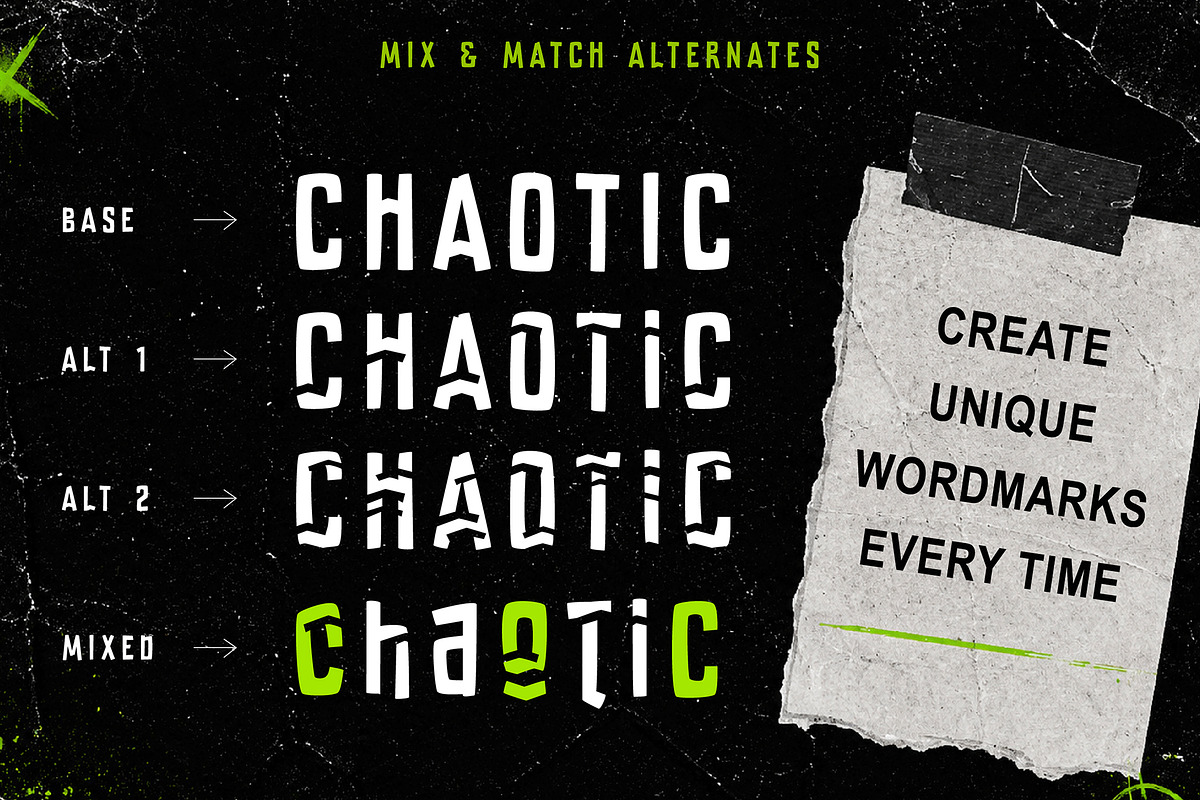 Static Panic – Chaotic Display Font, a Sans Serif Font by chekart (Photo 8 of 10)