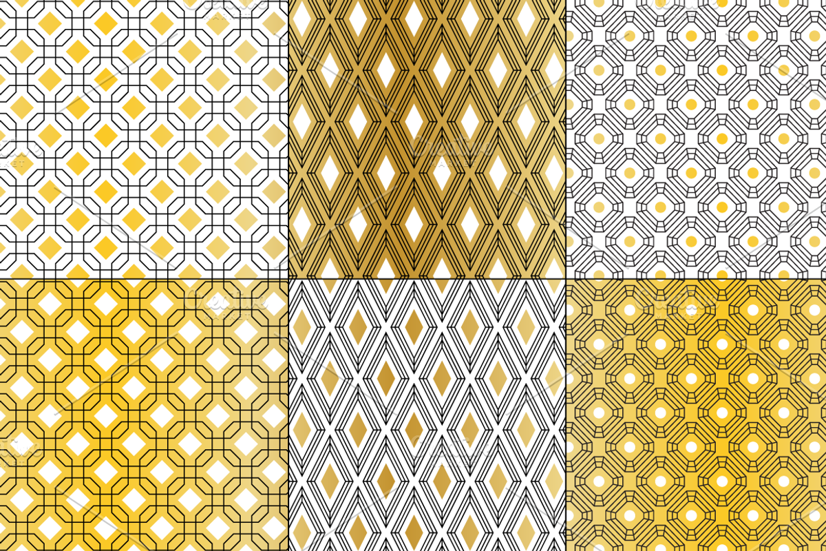 Gold Art Deco Seamless Patterns preview 4