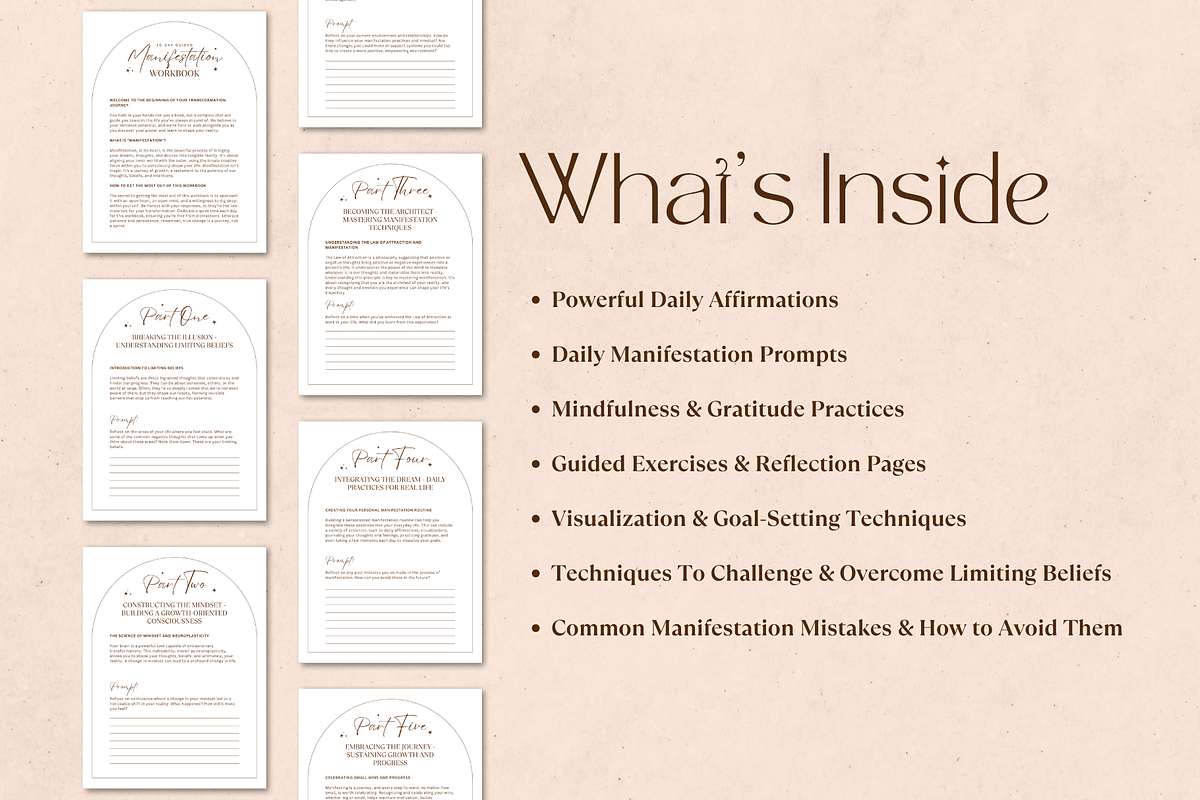 30 Day Guided Manifestation Journal, a Templates & Theme by The Chaos Project (Photo 2 of 5)