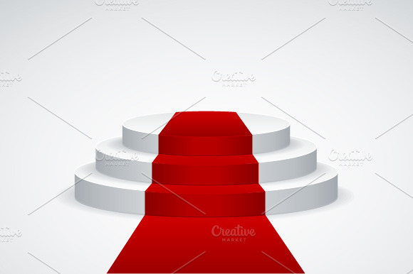 Vector podium with red carpet preview 3