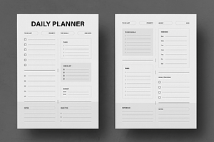 Professional Daily Planner Worksheet, a Stationery Template by MightyDesign