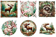 Forest Animals Stained Glass Clipart, a Graphic by CitraGraphics (Thumbnail 4 of 4)