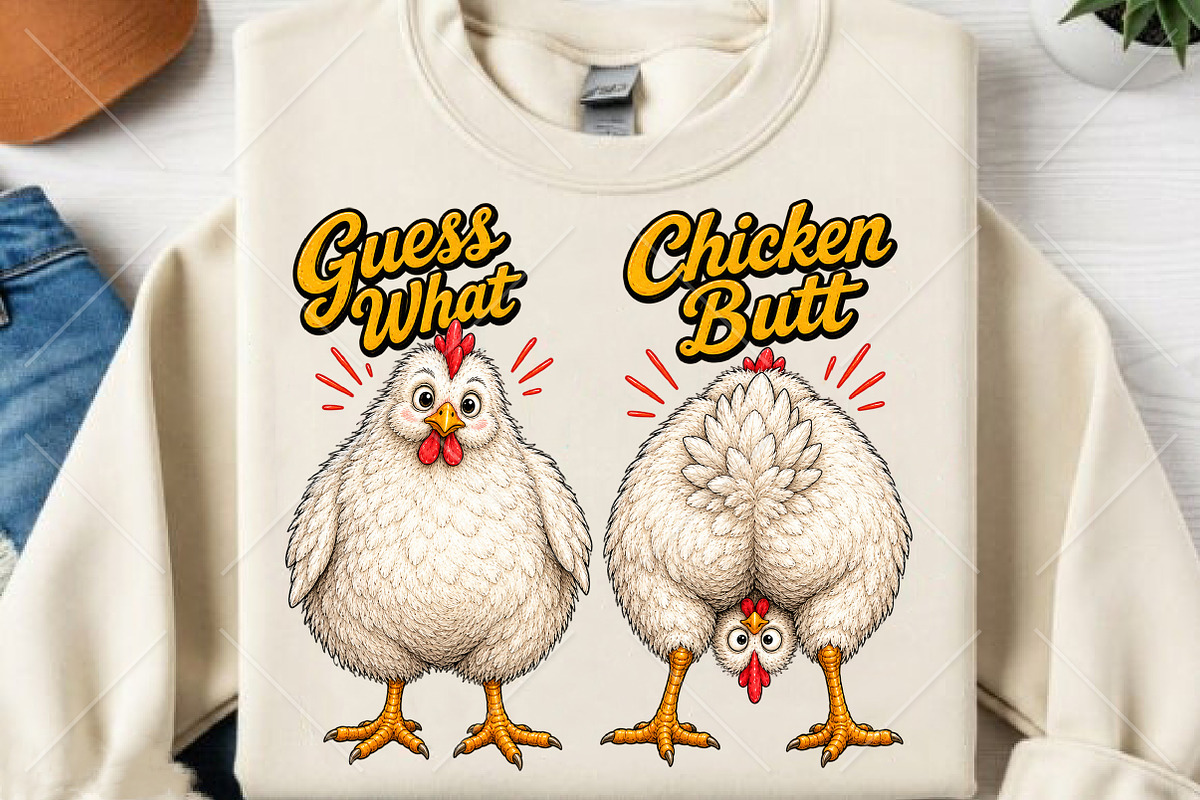 Funny Guess What Chicken Butt Design, a Seasonal Illustration by Canvas Craft (Photo 2 of 6)