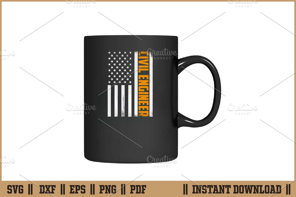 American Flag Civil Engineer SVG, a Work Illustration by Handy Arts Studio (Photo 3 of 3)