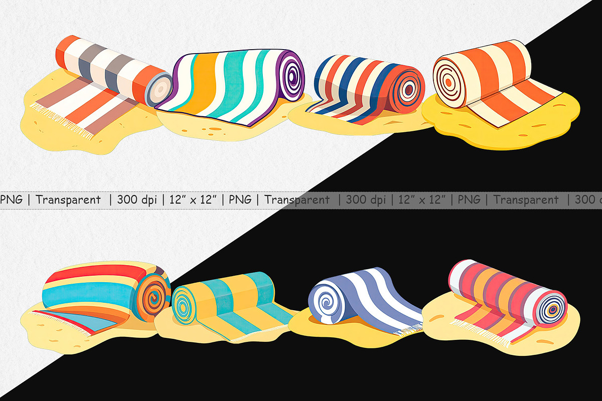 Beach Towel Clipart, a Graphic by Artnoy (Photo 2 of 5)