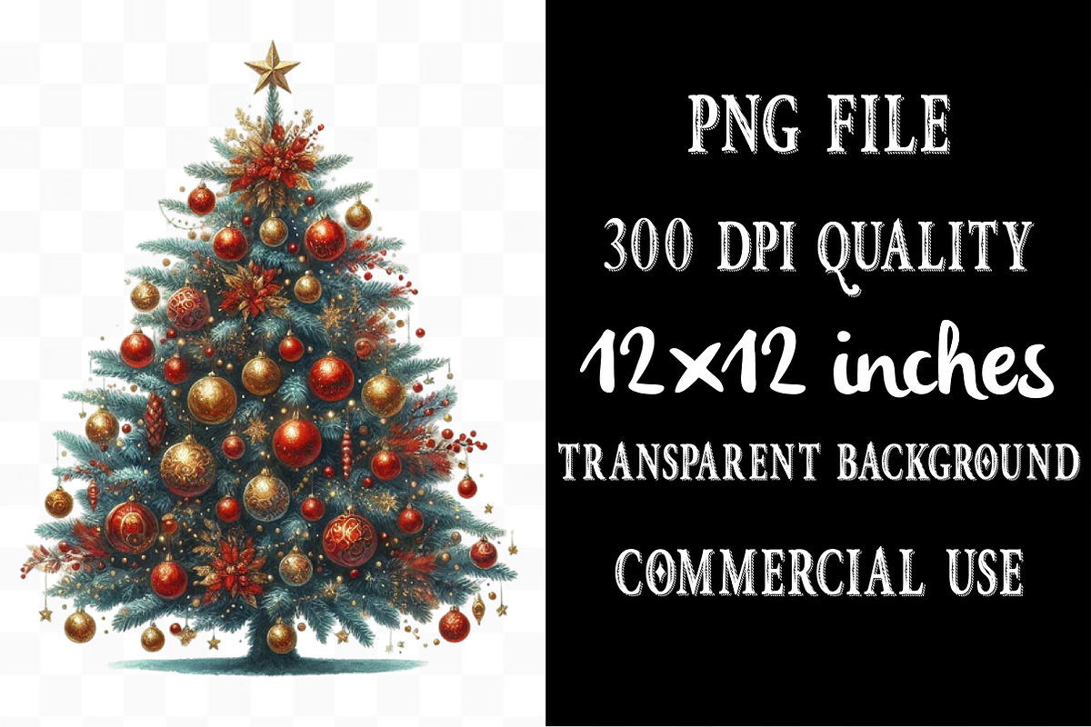 Watercolor Merry Christmas Clipart, an Illustration by Designking (Photo 4 of 5)